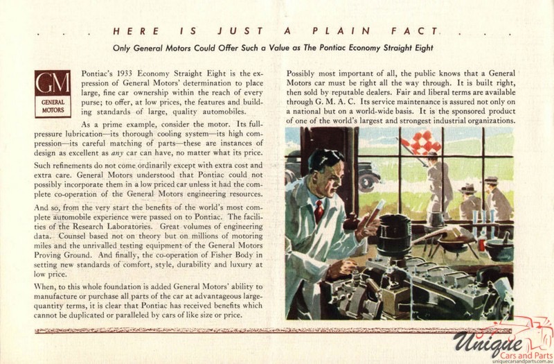 1933 Pontiac Brochure Page 1